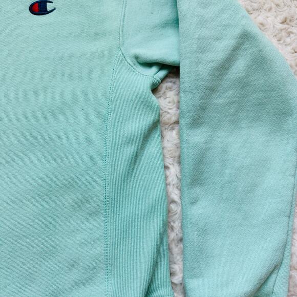 Champion Life Womens Reverse Weave Sea Green Crewneck Cotton Heavy Sweatshirt S - Picture 5 of 12